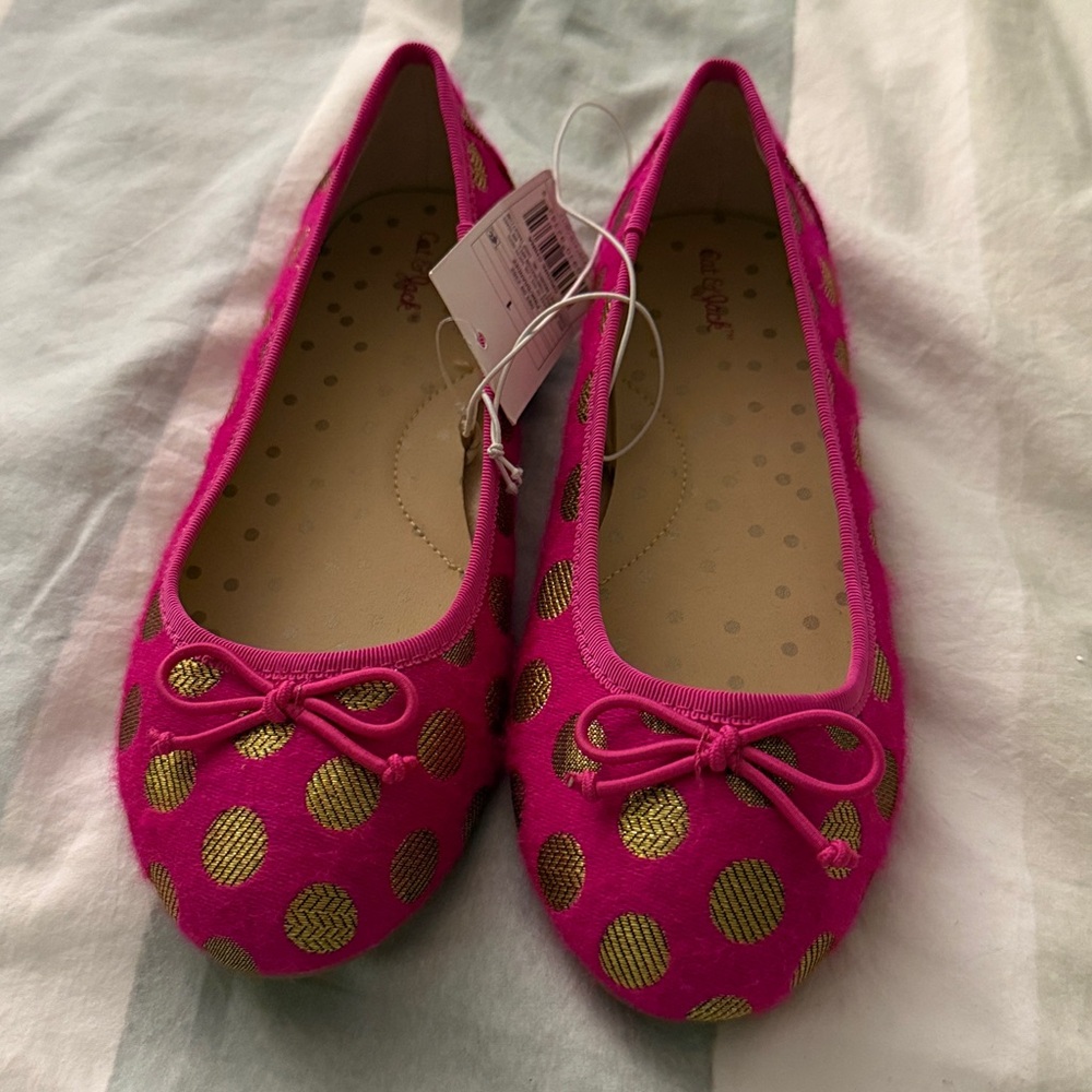 Cat & Jack polka dot flats sz1 NWT